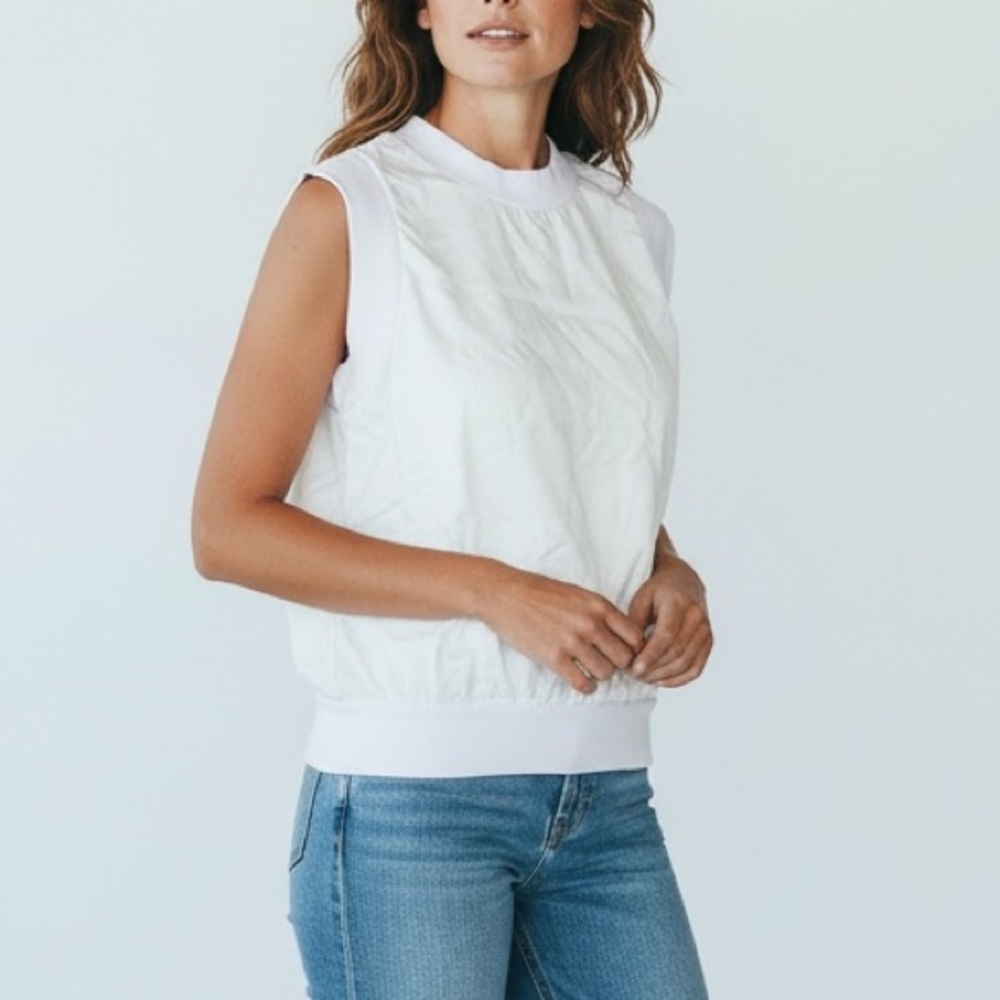 Stateside White Sleeveless Muscle Tank Top Medium